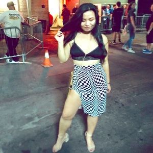 Checkerboard tight skirt